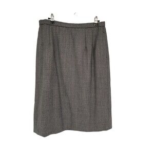 Pendleton Skirt Women's Size 14 Petite Gray Herringbone Wool Tweed Vintage